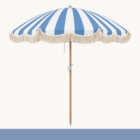 The Misty Cliffs Premium Umbrella (Wide Blue Stripe)